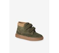 Hook-&-Loop Trainers in Leather for Boys khaki