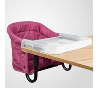 Hook On Chair with Removable Dining Tray,Portable Hook-On Chairs with Storage Bag,for Home and Travel(Rose Red)