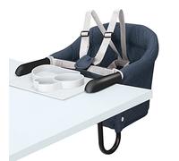 Hook-On Chair with Tray, Fold-Flat Storage and Tight Fixing Clip on High Chair for Babies and Toddlers, Portable Booster Seat for Home Dining Table and Travel (Blue)