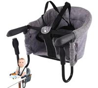 Hook on High Chair for Baby, Foldable Clip on High Chair to Table, Load Portable Booster Seat with Safety Belt and Side Pocket, Adjustable Booster Seat