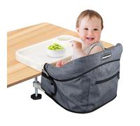 Hook On High Chair, Jozzve Clip on High Chair with Removable Dining Tray for Babies and Toddlers, Fold-Flat Storage Portable Baby Feeding Seat, Attach to Fast Table Chair for Home Travel (Grey)
