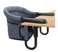 Hook On High Chair - Portable & Foldable for Babies 6-36 Months, Family & Travel Use with Carry Bag (Grey)