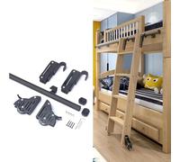 Hook on Rolling Ladder Hardware Library Sliding Ladder Hardware Kit (No Ladder) W/Floor Roller, Metal Round Tube Track/Rail, Sliding Hook Assemblies & More, Black Finish(Size:24ft/7.32m track kit)