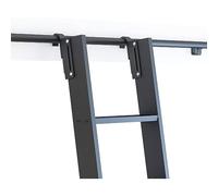 Hook on Rolling Library Ladder Track Kit, Rustic Black Round Tube Sliding Barn Ladder Library Ladder Hardware Full Set, for Home/Indoor/Loft/Library, Limited to Ladder Th,26.2ft/800cm Track Kit