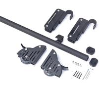 Hook On Rolling Library Ladder Track Kit with Telescopic Upper Roller and Floor Wheels with Brakes, Sliding Stepladder Hardware Set for Library and Home Use