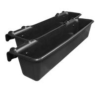 Hook Over Feeder Horse Cattle Goat Manger Mountable Livestock Feed Bucket Trough - Black - 50 Litre - Pack of 2