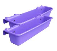 Hook Over Feeder Horse Cattle Goat Manger Mountable Livestock Feed Bucket Trough - Purple - 50 Litre - Pack of 2