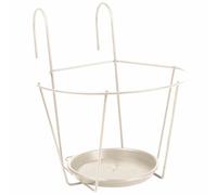 Hook Pot Holder 25 cm White Flower Pot Mount Plant Basket Hanging Metal