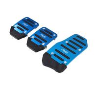 HOOKCPCLLG 3PcsUniversal AluminumAutomatic Transmission Car Foot Gas Blue Pedal Set Red Silver CoverNon-SlipPedals BrakeKit Fuel(Metal Blue)