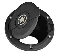 Hooke Road Five Star Black JK Gas Cap Fuel Filler Cover Compatible with Jeep JK & Wrangler Unlimited JK 2007-2018