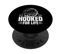 Hooked For Life Fishing Fisher Lover PopSockets Adhesive PopGrip