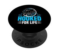 Hooked For Life Fishing Fisher Lover PopSockets Adhesive PopGrip