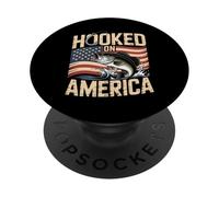 Hooked on America Patriotic Fishing American PopSockets Adhesive PopGrip