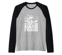Hooked On Bass Fishing Sunset Passion Raglan Baseball Tee