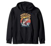Hooked On Bass Fishing Sunset Passion Zip Hoodie