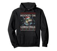 Hooked On Christmas Fishing Bass Ugly Sweater Christmas Pullover Hoodie