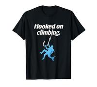 Hooked on Climbing Fish Hook Climber Art T-Shirt