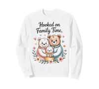 Hooked on Family Time Cute bear Design Sweatshirt