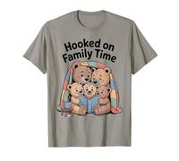 Hooked on Family Time Cute Bear Reading T-Shirt