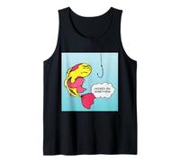 Hooked on Fishing Humor with Funny Cartoon Fish Design Tank Top