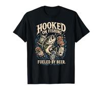 Hooked ON FISHINGFUELED BY Beer.STREAMFISH LAGERTROUT M A T-Shirt
