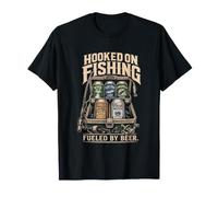 Hooked ON FISHINGFUELED BY Beer.STREAMFISH LAGERTROUT M A T-Shirt