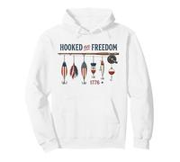 Hooked On Freedom 1776 Patriotic Fishing American Angler Pullover Hoodie