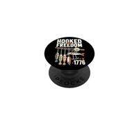 Hooked on Freedom Vintage Fishing Adventure Design PopSockets Adhesive PopGrip