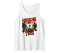Hooked On Grandpa Time, Fishing Grandpa Bass Fishing Tank Top