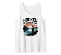 Hooked On Grandpa Time, Fishing Grandpa Bass Fishing Tank Top
