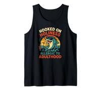 Hooked on Holiness Funny Christian Allergic to Adulthood Tank Top