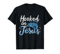 Hooked On Jesus Bass Fishing Vintage Value Graphic T-Shirt