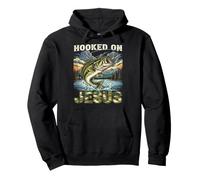Hooked On Jesus Bible Verse Fisherman Fish Fishing Christian Pullover Hoodie