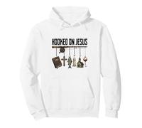 Hooked On Jesus Christian Faith Fishing Rod Bible Cross Art Pullover Hoodie