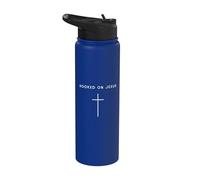 Hooked On Jesus Cross - Minimalist Christian Religious Stainless Steel Insulated Water Bottle