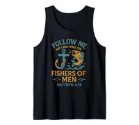 Hooked on Jesus, Fishing for souls, Matthew 4:19 apparel Tank Top