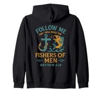 Hooked on Jesus, Fishing for souls, Matthew 4:19 apparel Zip Hoodie