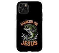 Hooked On Jesus Funny Pun Christian Faith Fishing Lover Case for iPhone 11 Pro