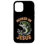 Hooked On Jesus Funny Pun Christian Faith Fishing Lover Case for iPhone 12/12 Pro