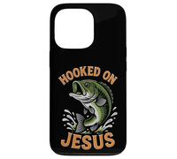 Hooked On Jesus Funny Pun Christian Faith Fishing Lover Case for iPhone 13 Pro