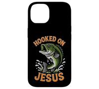 Hooked On Jesus Funny Pun Christian Faith Fishing Lover Case for iPhone 14