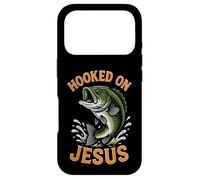 Hooked On Jesus Funny Pun Christian Faith Fishing Lover Case for iPhone 17 Pro