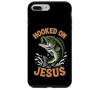 Hooked On Jesus Funny Pun Christian Faith Fishing Lover Case for iPhone 7 Plus/8 Plus