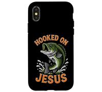Hooked On Jesus Funny Pun Christian Faith Fishing Lover Case for iPhone X/XS
