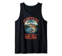 Hooked On Jesus He's Reel Deal Faith Fishing Christian Tank Top