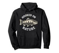 Hooked on Nature Love Fishing Outdoor Wilderness Graphic Pullover Hoodie