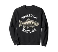 Hooked on Nature Love Fishing Outdoor Wilderness Graphic Sweatshirt