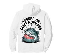 Hooked on Quiet Mornings Fishing Enthusiast Apparel Pullover Hoodie