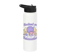 Hooked on Relaxation Funny Crochet Yarn Lover Knitting Stainless Steel Insulated Water Bottle