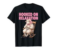 Hooked On Relaxation Knitting Sheep Crochet Yarn Funny Humor Value Graphic T-Shirt